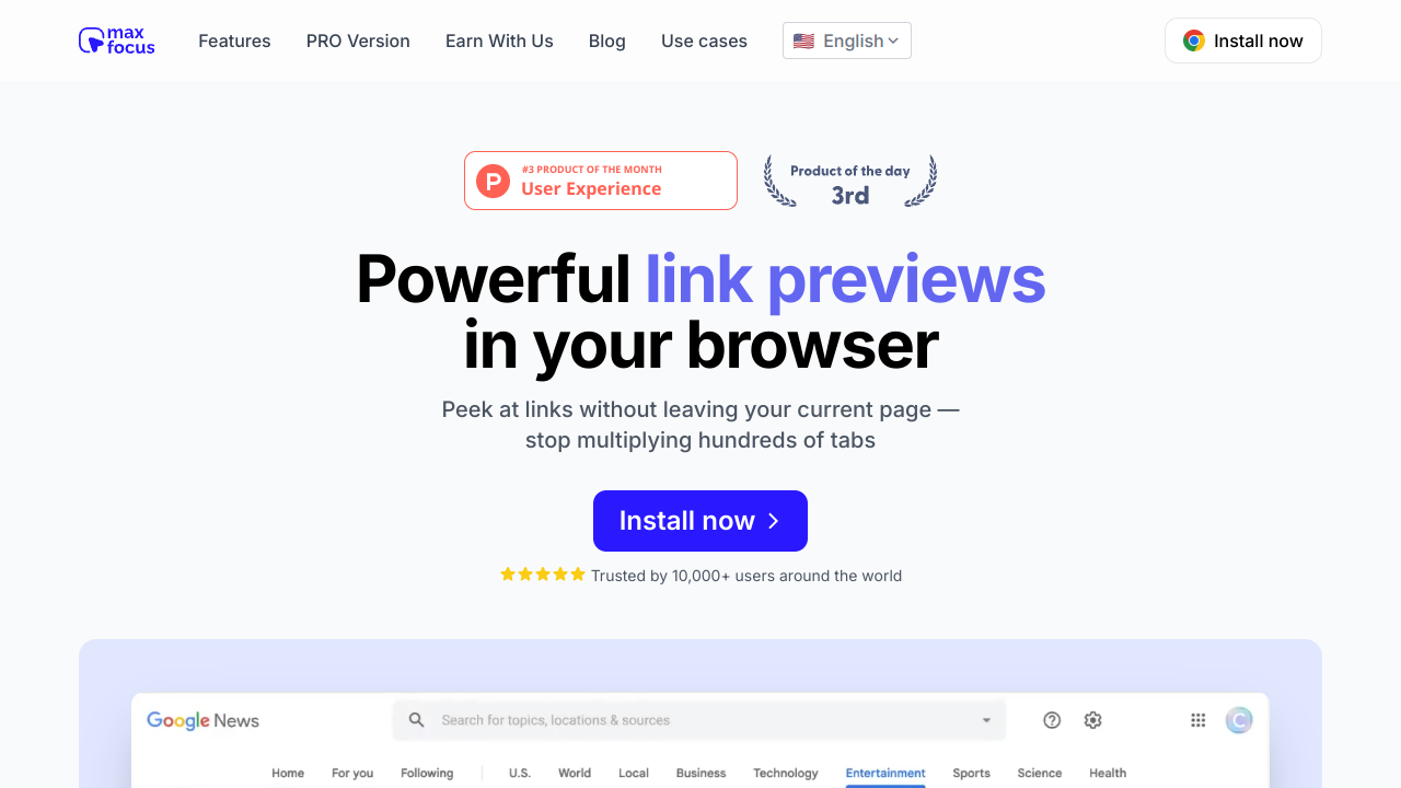 MaxFocus: Link Preview extension