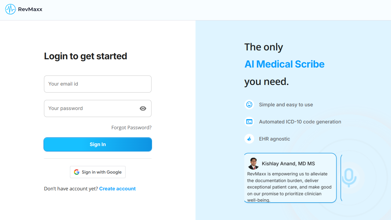 RevMaxx - AI Medical Scribe