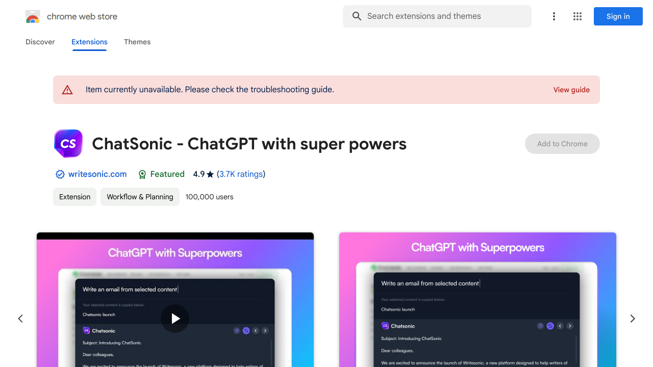 ChatSonic - ChatGPT Chrome Extension