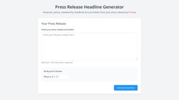 Press Release Headline Generator