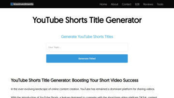 YouTube Shorts Title Generator