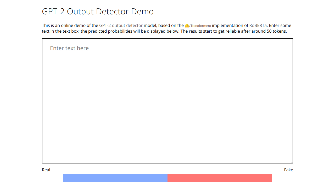 GPT-2 Output Detector